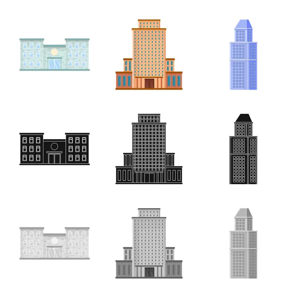 Oggetto isolato di icona comunale e centrale. Serie di illustrazione vettoriale comunale e immobiliare . — Vettoriale Stock
