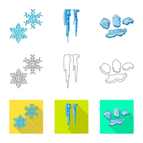 Diseño vectorial de textura y signo congelado. Conjunto de textura y símbolo de stock transparente para web . — Vector de stock