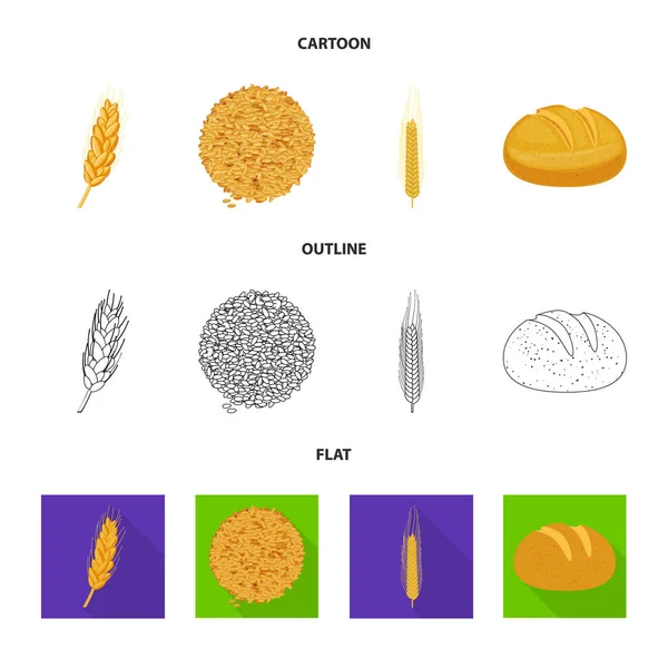 Ilustração vetorial da agricultura e símbolo da agricultura. Conjunto de símbolos de plantas e agricultura para web . —  Vetores de Stock