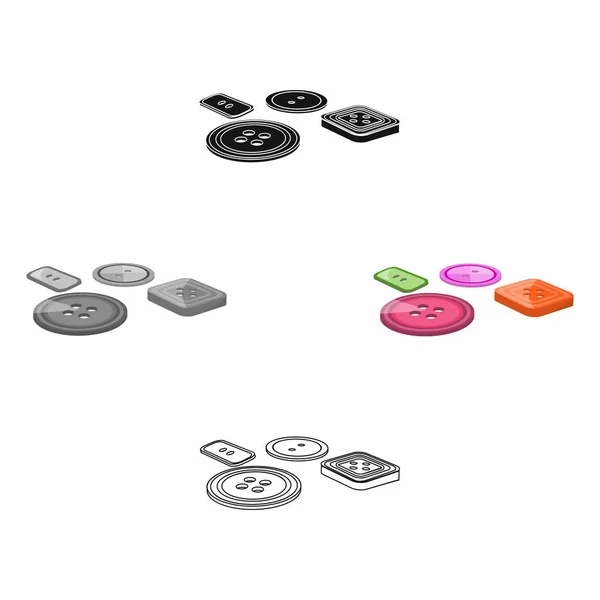 Botones multicolores para coser. Costura y equipo icono único en la historieta, negro estilo vector símbolo stock ilustración web . — Vector de stock