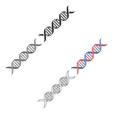 DNA kodu simgesi karikatür, siyah. Büyük tıbbi tek tıp simgesi, sağlık karikatür, siyah.