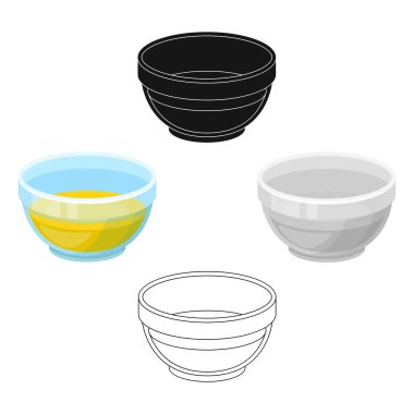 Bir kase yağ. Karikatür Zeytin tek simge, siyah tarzı vektör sembolü stok illüstrasyon web.