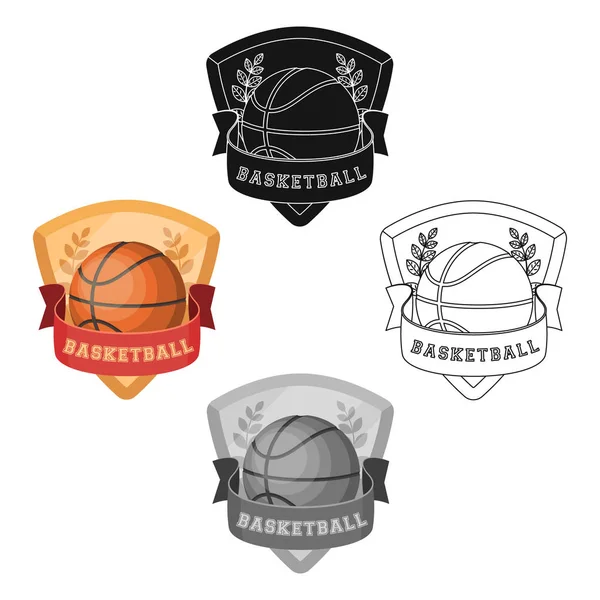 Basket emblem. Basket enda ikon i tecknad, svart stil vektor symbol Stock Illustration Web. — Stock vektor