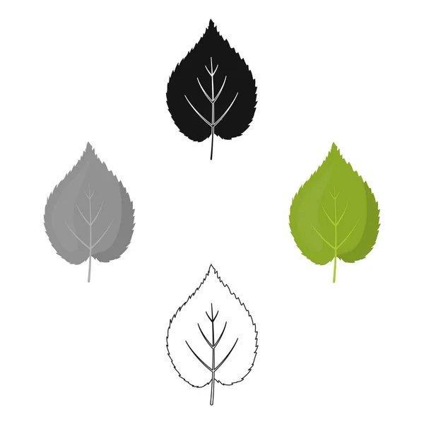 Icono de vector de hoja de tilo en dibujos animados, estilo negro para web — Vector de stock