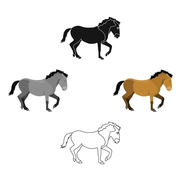 Cavalo mongol. Veículo mongolov antigo na guerra.Mongólia ícone único em desenhos animados, estilo preto símbolo vetorial ilustração estoque . —  Vetores de Stock