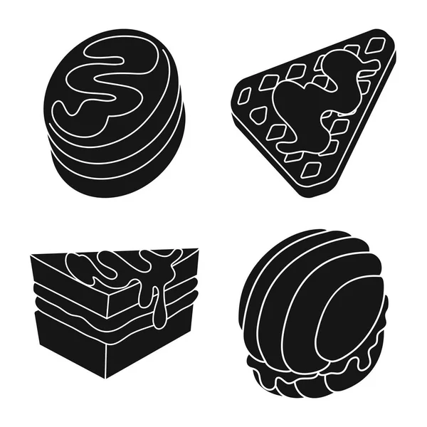 Diseño vectorial de dulzura y logotipo del producto. Colección de dulzura e ilustración de vectores de material dulce . — Vector de stock