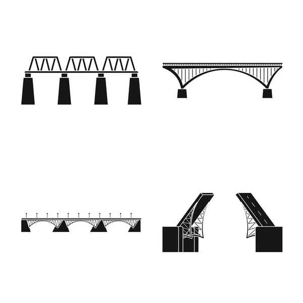 Objeto aislado de constructo e icono lateral. Conjunto de construcción y puente stock vector ilustración . — Vector de stock