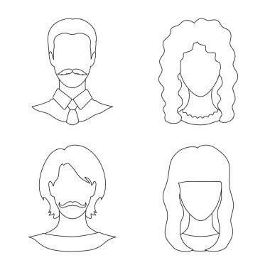 Profesyonel ve fotoğraf sembolü yalıtılmış nesne. Profil stok vektör çizim ve profesyonel kümesi.