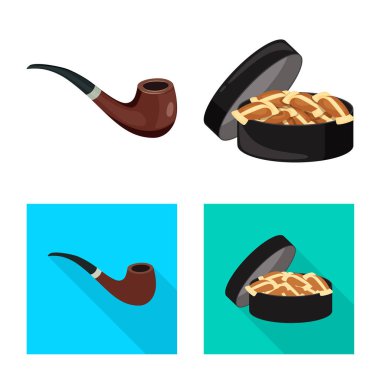 Çöp illüstrasyon vektör ve logo durdurmak. Çöp ve alışkanlık hisse senedi vektör çizim seti.