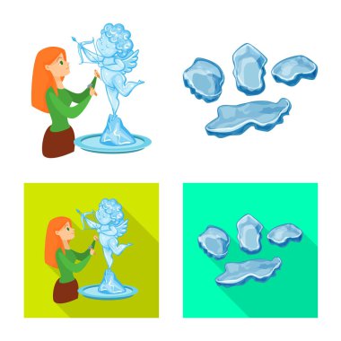 Doku ve donmuş sembolü yalıtılmış nesne. Doku ve hisse senedi için şeffaf vektör simge kümesi.