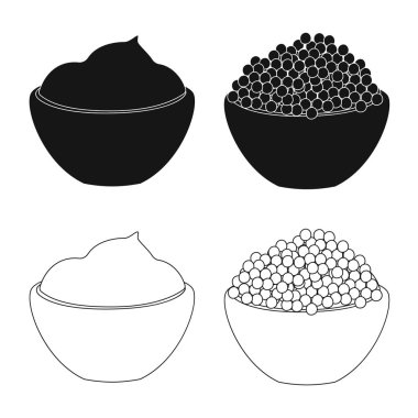 Tat ve ürün logo vektör tasarımı. Tat ve hisse senedi için pişirme vektör ikon koleksiyonu.