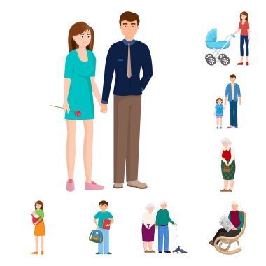 Aile ve insanlar işareti tasarımını vektör. Web için aile ve avatar hisse senedi simgesi kümesi.