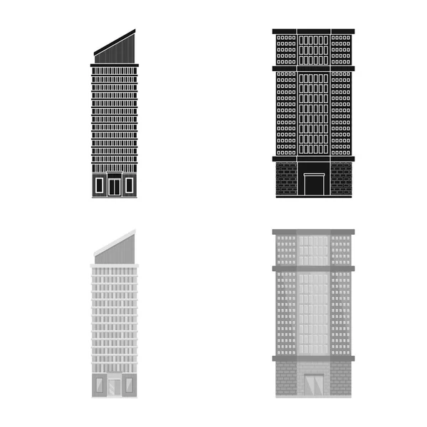 Objeto isolado de sinal municipal e central. Conjunto de ilustração vetorial de ações municipais e imobiliárias . —  Vetores de Stock