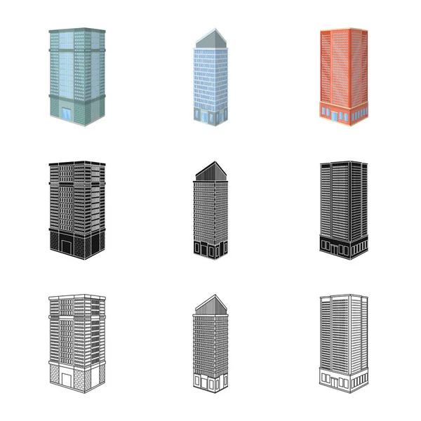 Vektor-Design von Konstruktion und Gebäude-Logo. Set von Bau- und Immobilienaktienvektorillustration. — Stockvektor