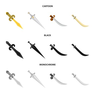 Oyun ve zırh simge vektör Illustration. Oyun kümesi ve hisse senedi için bıçak vektör simgesi.