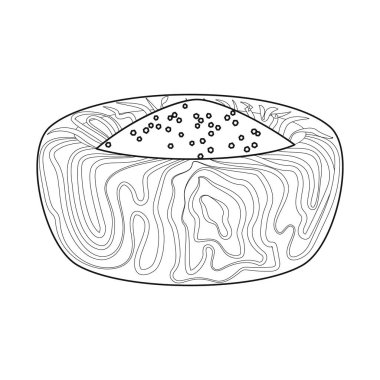 Kase ve tuzlu simge vektör tasarımı. Web için kase ve tepe stok sembolü seti.