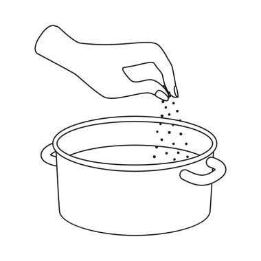 Güveç ve su simgesiizole nesne. Web için güveç ve kol stok sembolü seti.