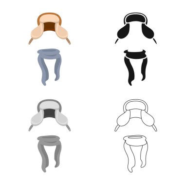 Şapka ve kürk işareti vektör illüstrasyon. Stok için şapka ve çocuk vektör simgesi koleksiyonu.