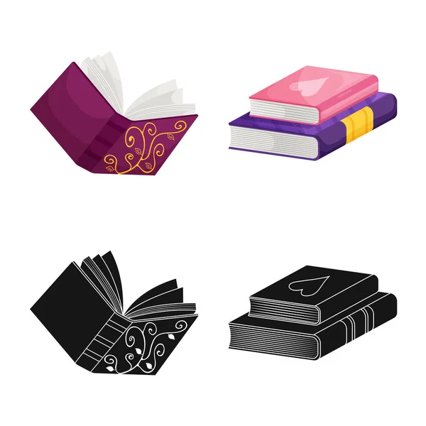 Vektorillustration av utbildning och täck symbol. Samling av utbildning och bokhandel lager vektorillustration. — Stock vektor