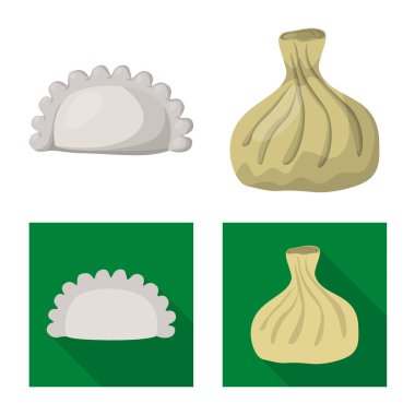 Ürünler ve pişirme simge vektör tasarımı. Ürünler ve web için hisse senedi simgesi meze koleksiyonu.