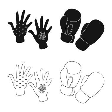 Siluet ve güvenlik işareti yalıtılmış nesne. Siluet ve konfor hisse senedi vektör çizim seti.