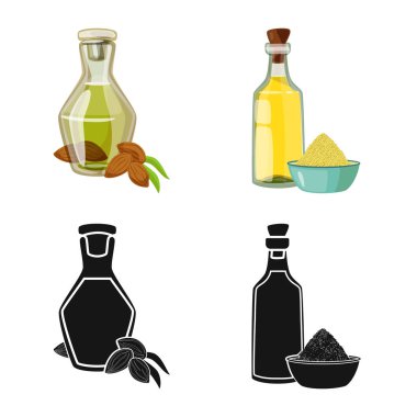 Sağlıklı ve sebze işareti vektör Illustration. Sağlıklı kümesi ve hisse senedi için tarım vektör simgesi.