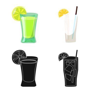 Kafe ve Latin simge vektör çizimi. Kafe ve hisse senedi için ulusal vektör ikon koleksiyonu.