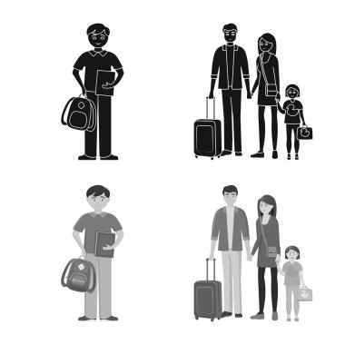 Karakter ve avatar simge yalıtılmış nesne. Karakter ve portre hisse senedi vektör çizim topluluğu.