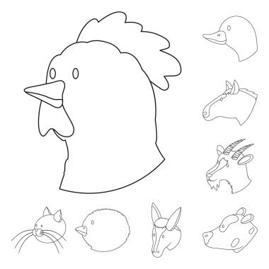 Gıda ve ev yapımı işareti Vektör illüstrasyon. Stok için yiyecek ve çiftlik vektör simgesi kümesi.