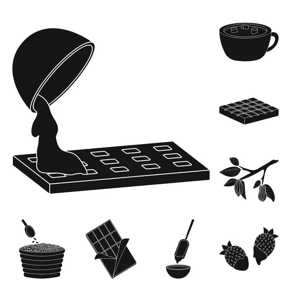 Векторная иллюстрация приготовления и коричневый знак. Коллекция векторной иллюстрации кулинарии и бобов . — стоковый вектор