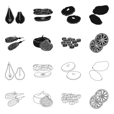 Gıda ve ham simgesi yalıtılmış nesne. Gıda ve doğa hisse senedi vektör çizim seti.