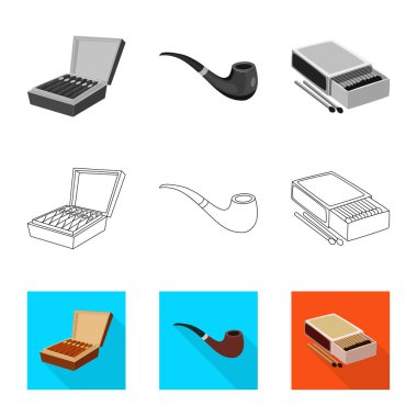 Çöp illüstrasyon vektör ve sembol durdurmak. Hisse senedi için çöp ve alışkanlık vektör simge topluluğu.