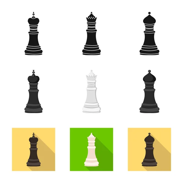 Vektorillustration av schackmatt och tunn symbol. Uppsättning av schackmatt och målet vektor ikonen för lager. — Stock vektor