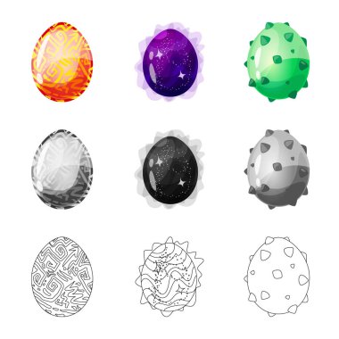 Hayvan ve tarih öncesi simge vektör Illustration. Hisse senedi için hayvan ve sevimli vektör simge topluluğu.