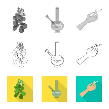 Çöp yalıtılmış nesne ve durdurmak logo. Hisse senedi için çöp ve alışkanlık vektör simge topluluğu.