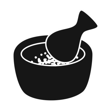 Harç ve çetreme sembolüvektör illüstrasyon. Web için harç ve tuzlu stok sembolü seti.