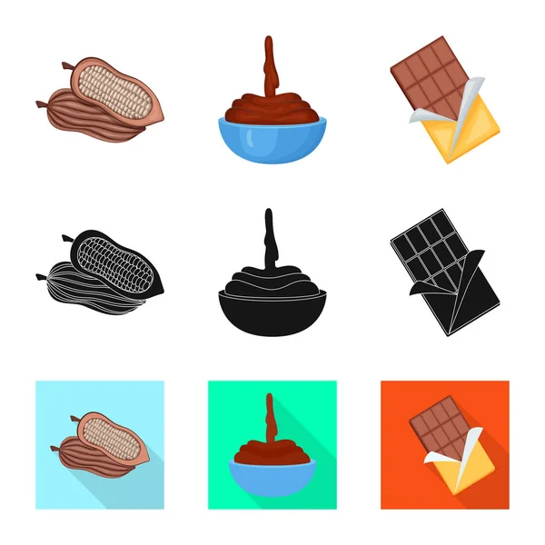 Design vettoriale del cibo e simbolo gustoso. Raccolta di cibo e marrone stock simbolo per il web . — Vettoriale Stock
