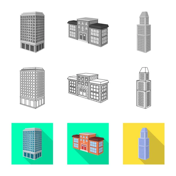 Illustrazione vettoriale di costruzione e segno di costruzione. Set di costruzione e stock immobiliare simbolo per il web . — Vettoriale Stock