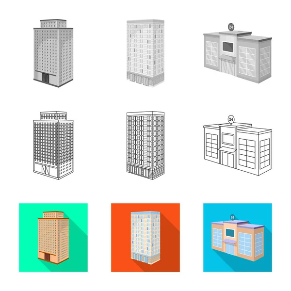 Isoliertes Bauobjekt und Bauschild. Sammlung von Bau- und Immobilienvektorsymbolen für Aktien. — Stockvektor