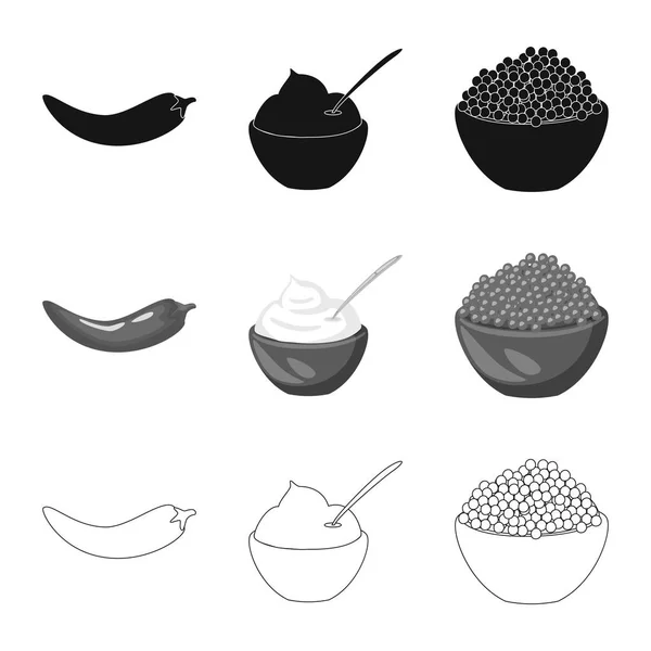 Ilustração vetorial do gosto e símbolo do produto. Coleção de sabor e ícone vetor de cozinha para estoque . — Vetor de Stock