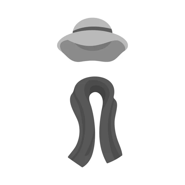 Objeto aislado de sombrero y símbolo de bufanda. Colección de sombrero y elegante símbolo de stock para la web . — Archivo Imágenes Vectoriales