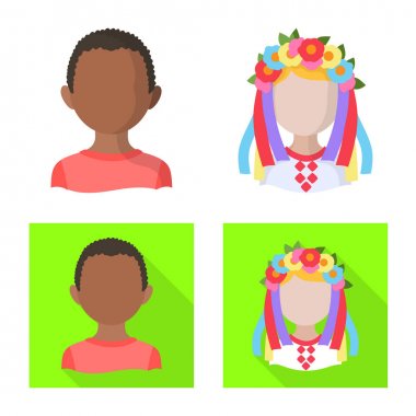 Kopyacı ve ikamet işareti vektör çizimi. Kopyacı ve kültür vektör simgesini hissenin koleksiyonu.