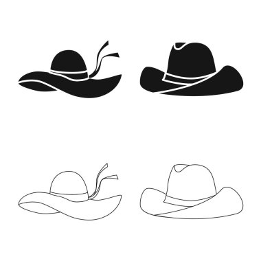 Giyim ve kap simge vektör tasarımı. Giyim ve bere hisse senedi simgesi için web topluluğu.