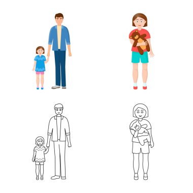 Karakter ve avatar simge vektör tasarımı. Karakter ve portre hisse senedi simgesi için web topluluğu.