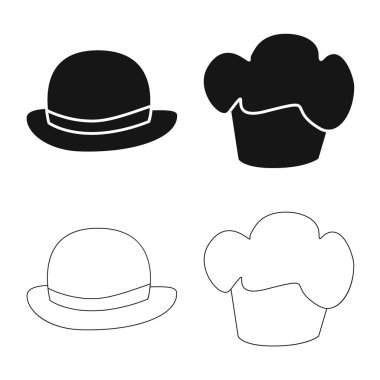 Giyim ve kap logo vektör Illustration. Giyim ve bere hisse senedi simgesi için web topluluğu.