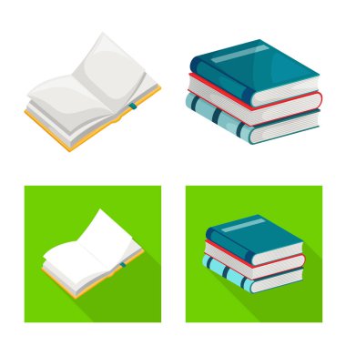 Eğitim ve kapak simge vektör Illustration. Eğitim ve kitabevi hisse senedi vektör çizim.