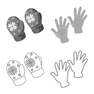 Siluet ve güvenlik işareti vektör tasarımı. Web için siluet ve konfor hisse senedi simgesi kümesi.