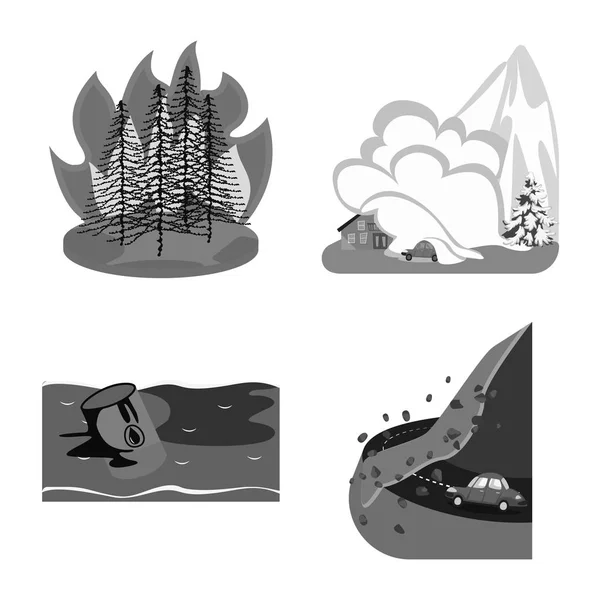 Illustration vectorielle de la nature et icône de l'apocalypse. Ensemble d'icône vectorielle nature et environnement pour stock . — Image vectorielle