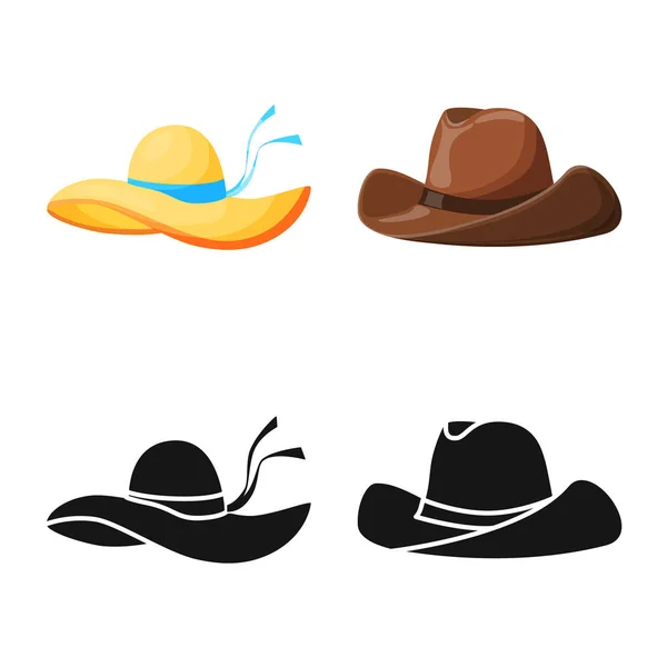 Ilustración vectorial del logotipo de la ropa y la gorra. Conjunto de ropa y boina símbolo de stock para web . — Vector de stock