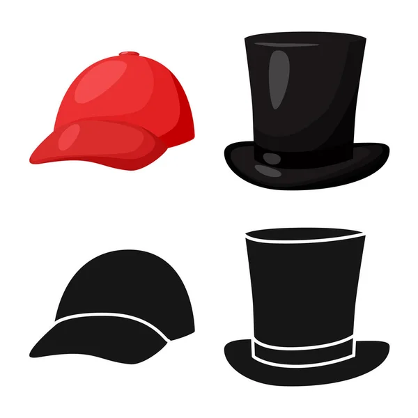 Ilustración vectorial del logotipo de la ropa y la gorra. Colección de ropa y boina icono vectorial para stock . — Vector de stock